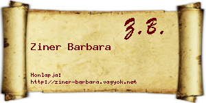 Ziner Barbara névjegykártya