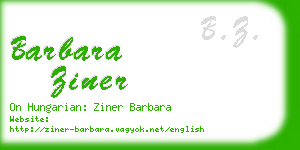 barbara ziner business card